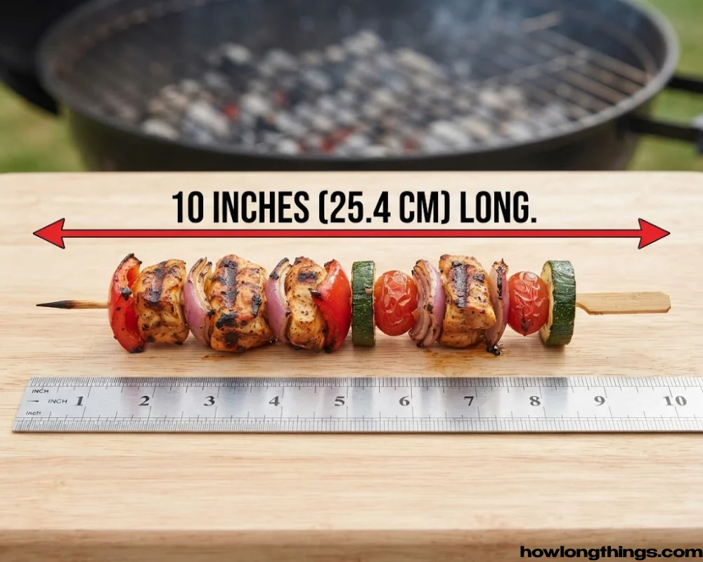 BBQ skewer of 10 inches long