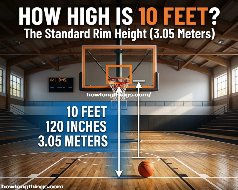 Basketball hoop of 10 feet long