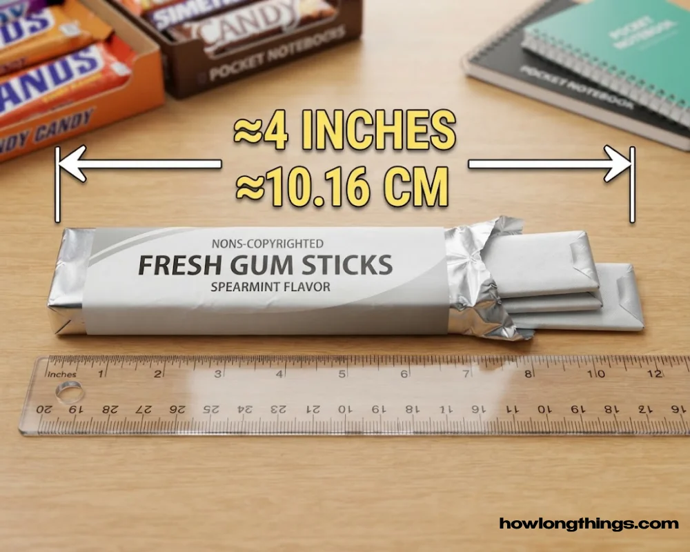 Chewing gum pack that how long is 4 inches