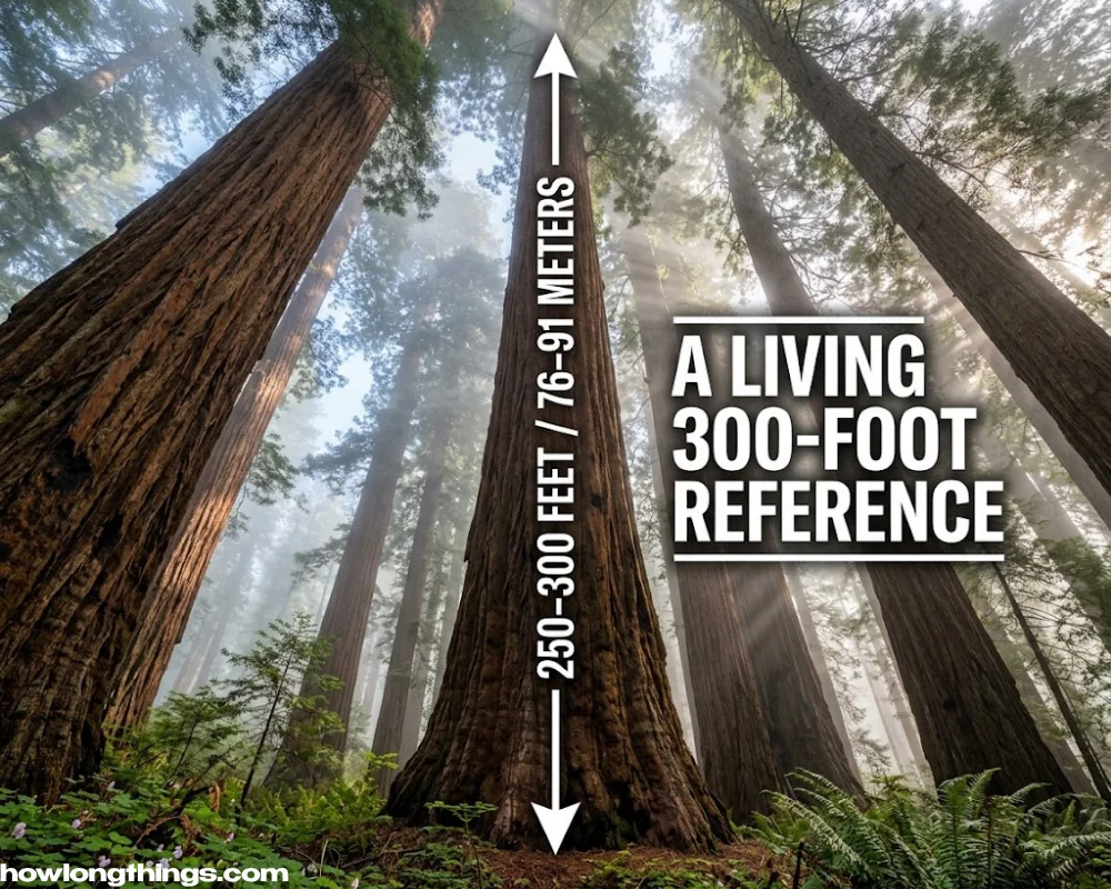 300 feet long Coast Redwoods