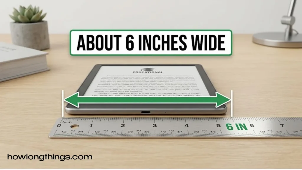 A Compact Tablet's Width 6 inches long