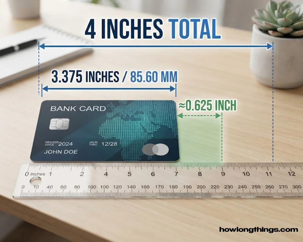 Credit card  of 4 inches long
