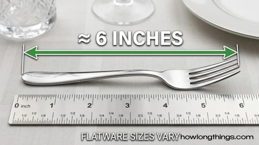 A Dinner Fork or Serving Spoon 6 inches long