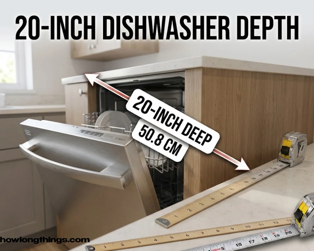 Dishwasher depth  of 20 inches long
