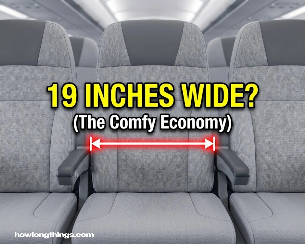 19 inches long Economy airplane seat width