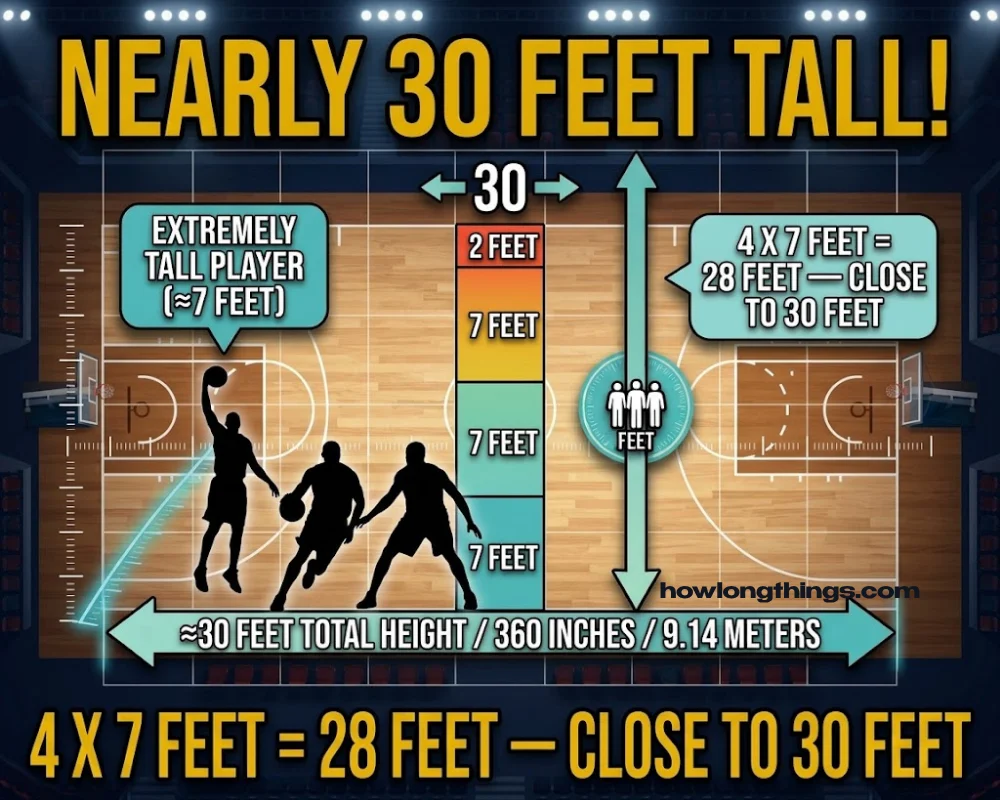 Four people the height of a 7-foot NBA center