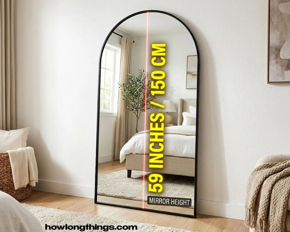 Full-length bedroom mirror long of 59 inches