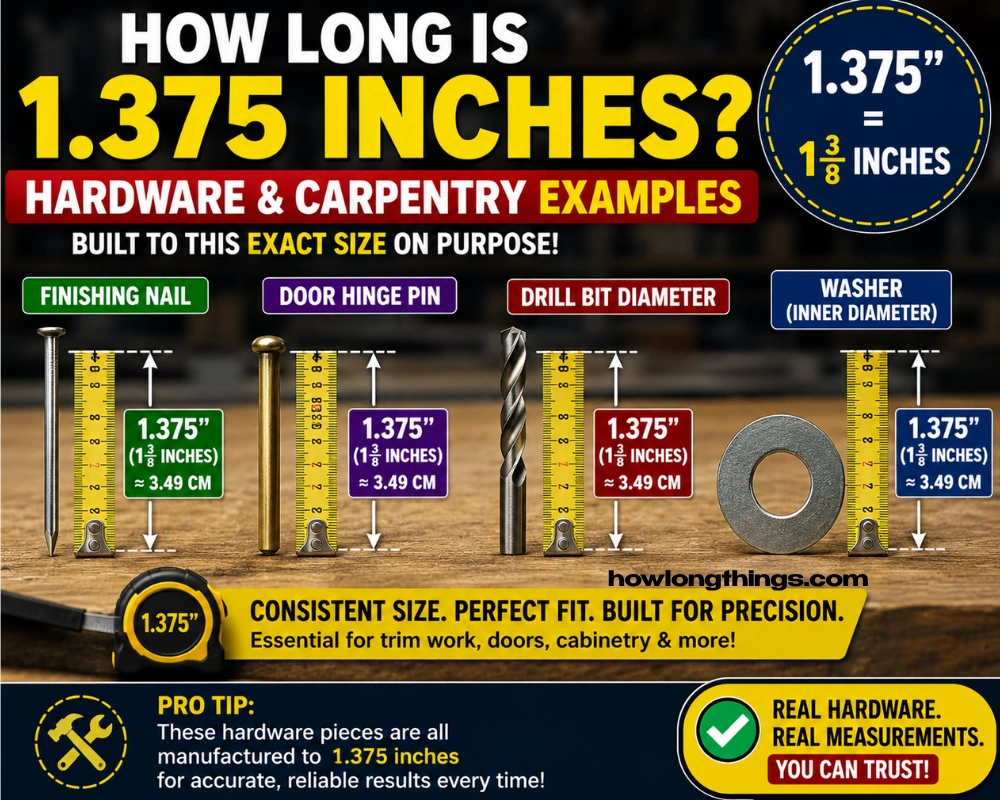 Hardware and carpentry of 1.375 inches long 