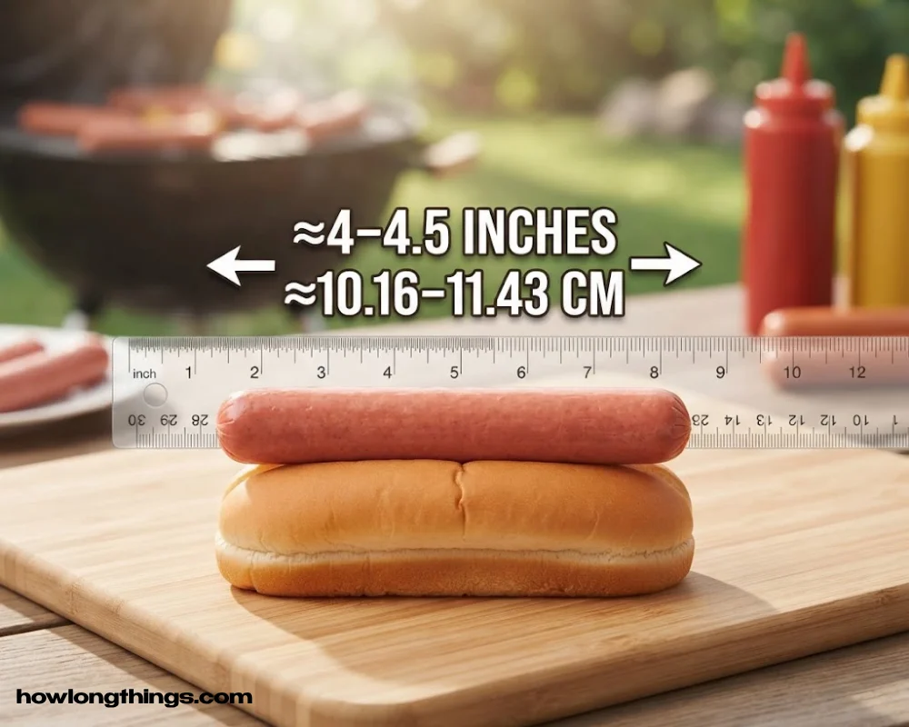 how long is 4 inches Hot dog 