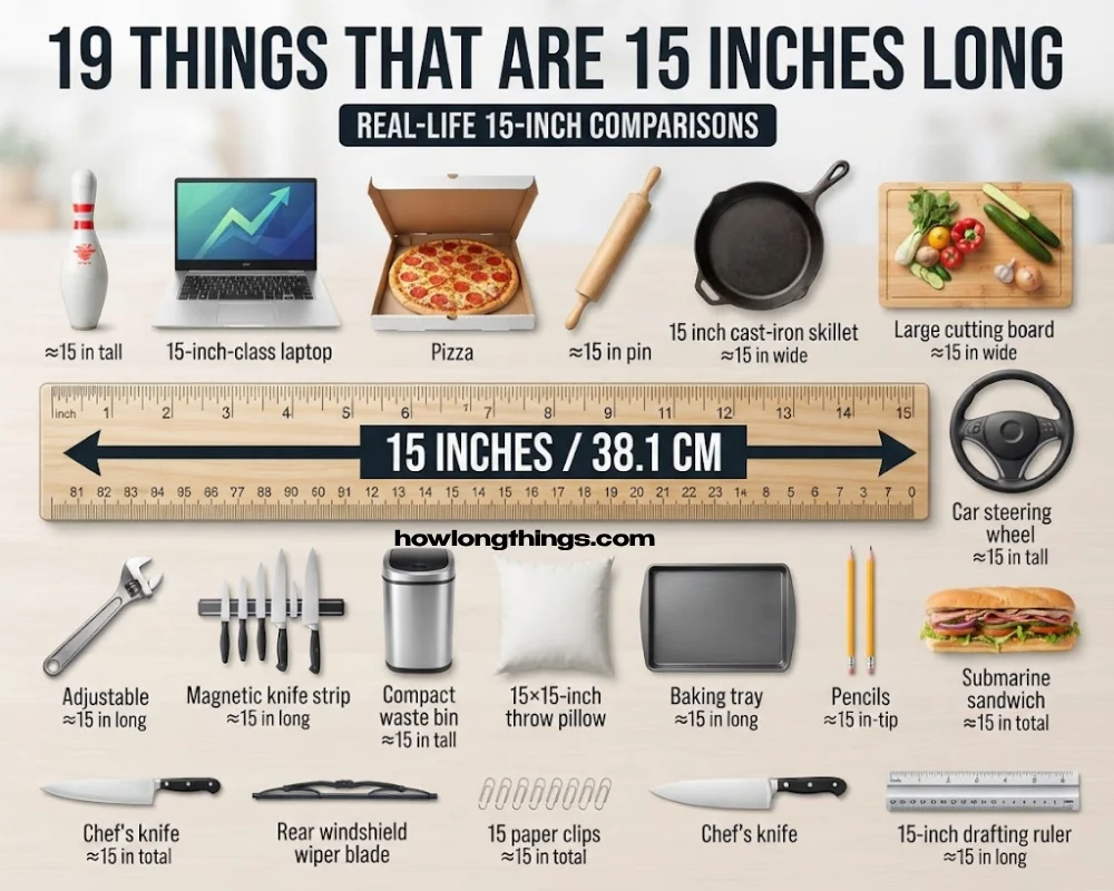 How Long Is 15 Inches? 19 Real-World Comparisons & Easy Visual Guide