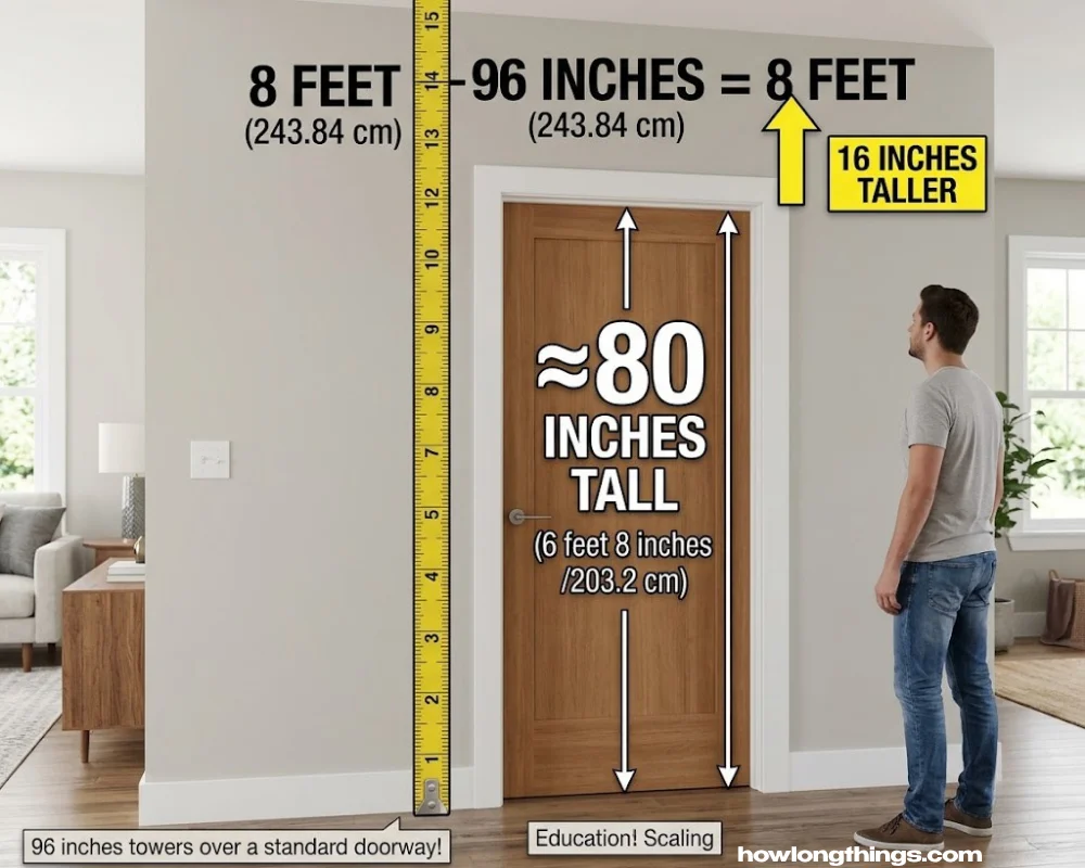 96 inches long Interior doorway