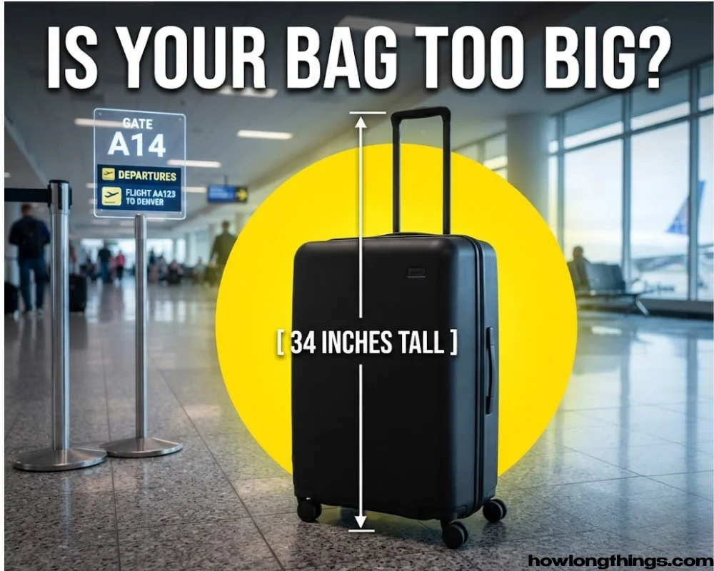 34 inches Large suitcase, wheels to handle