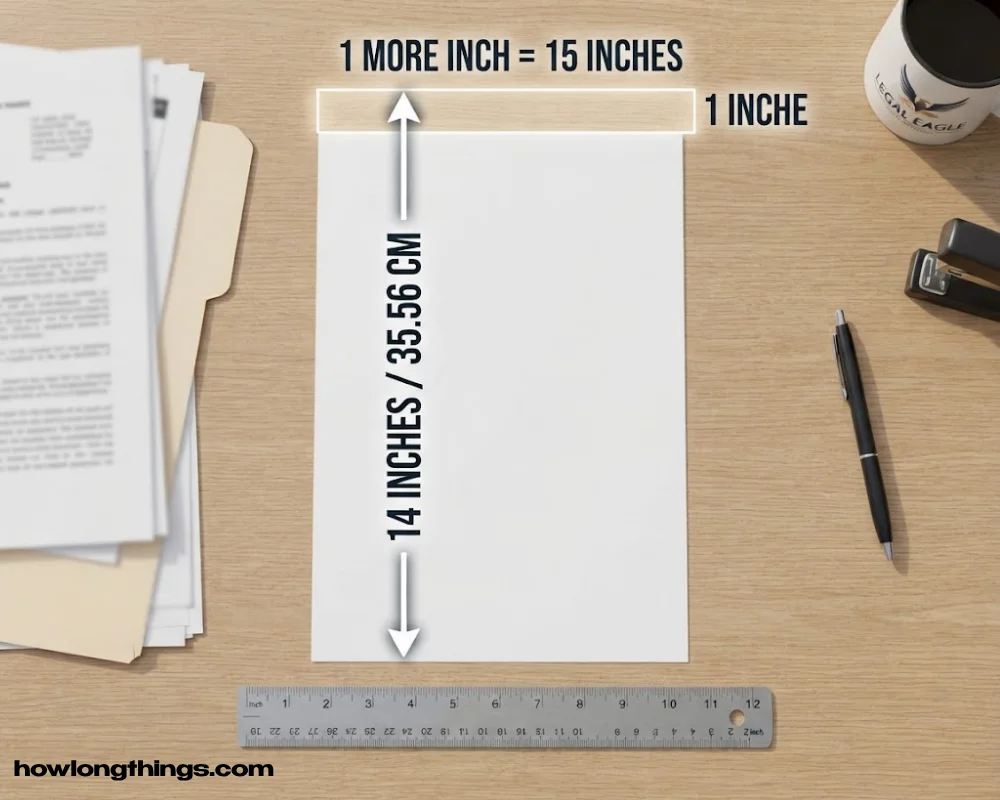 Legal-size paper of 15 inches long