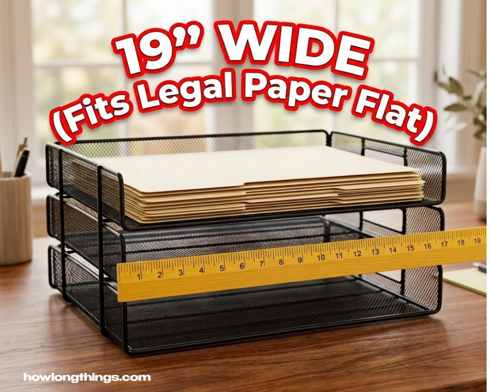 19 inches long Letter tray or mail organizer