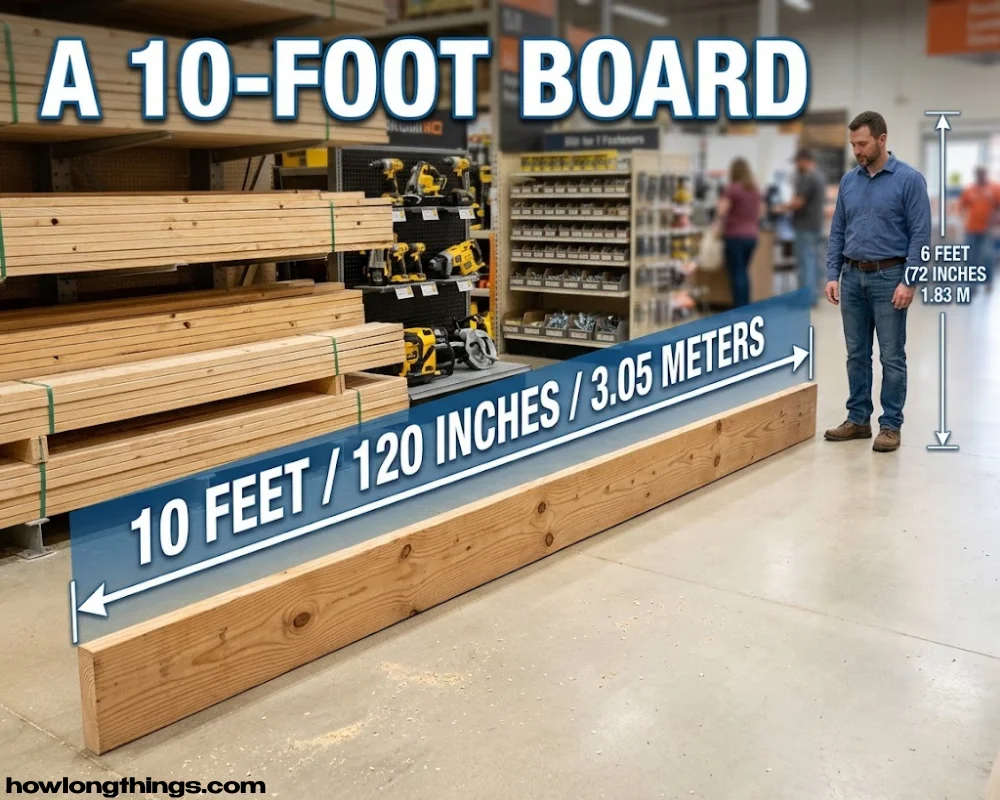 Lumber board of 10 feet long