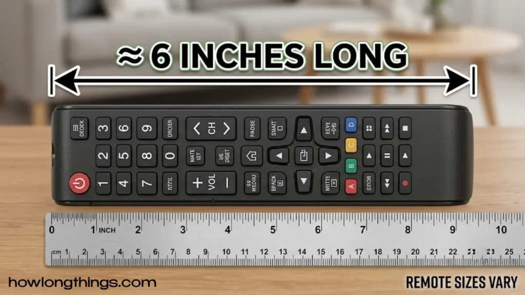 A Medium TV Remote 6 inches long