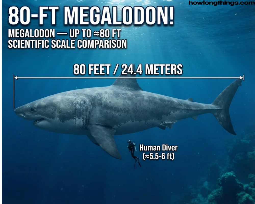 80 Feet long Megalodon 