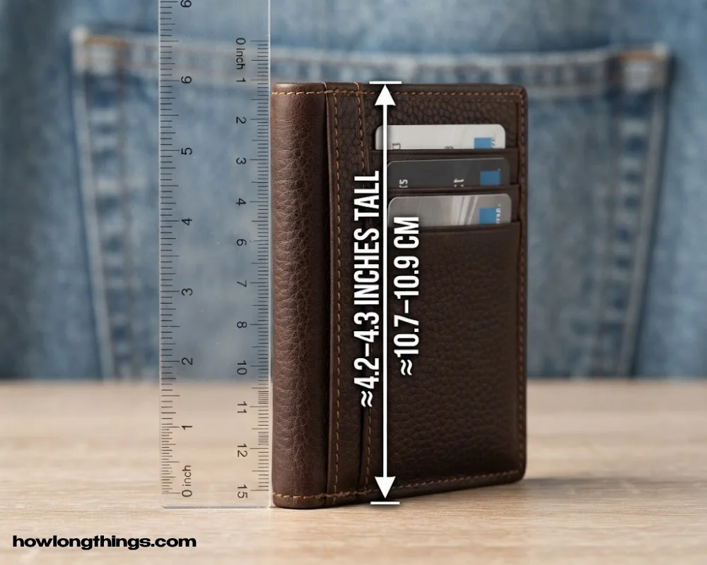 Men's wallet of 4 inches long