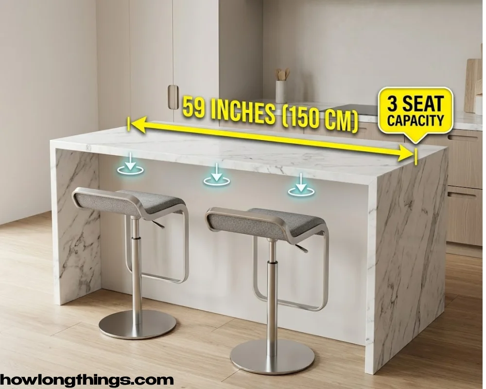 Modular kitchen countertop section of 59 inches long