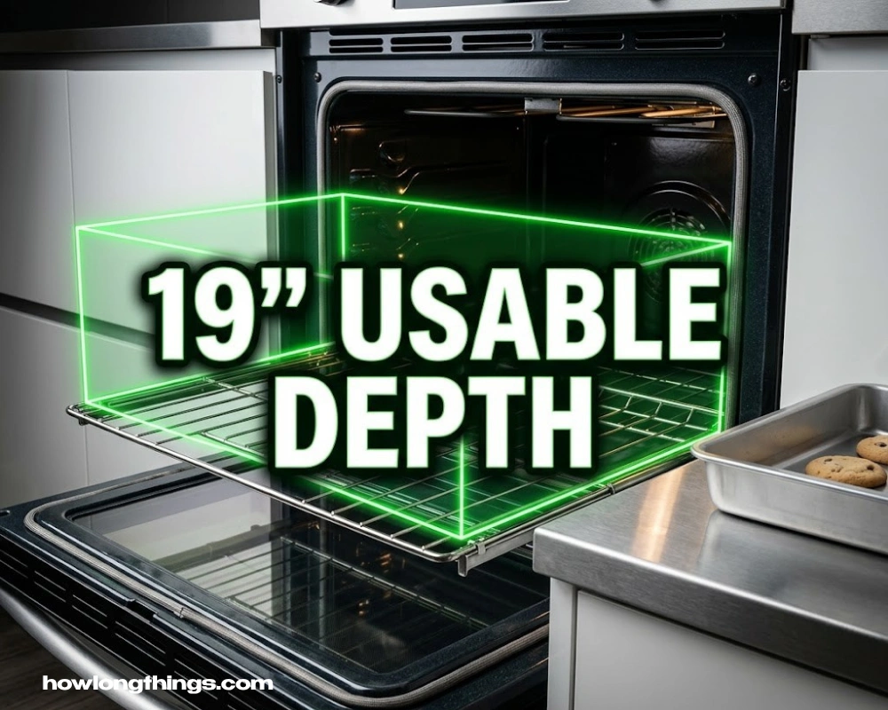 19 inches long Oven rack depth