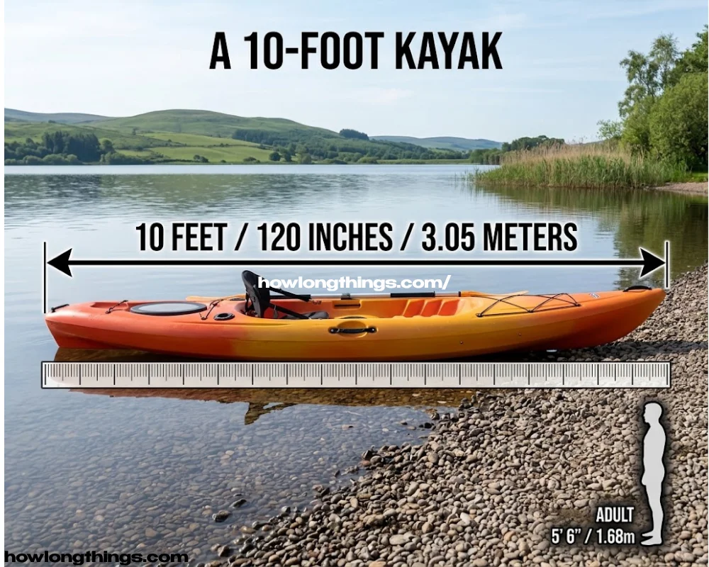 Recreational kayak of 10 feet long