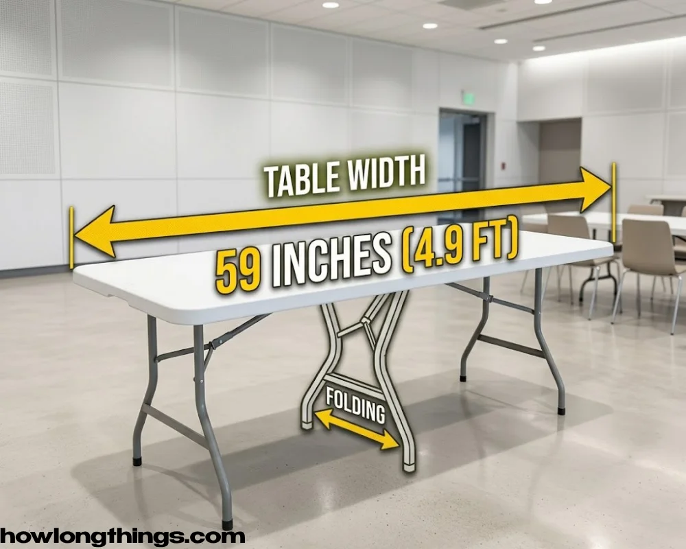 59 inches long Rectangular folding table