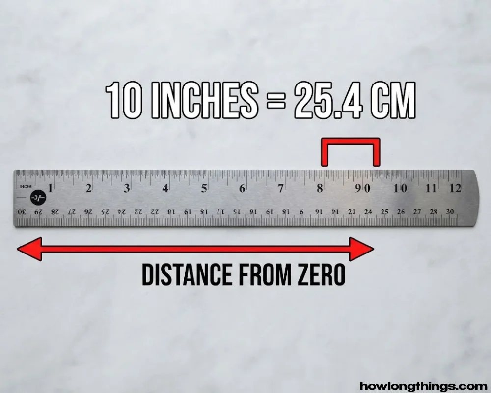 Ruler at the 10-inch mark
