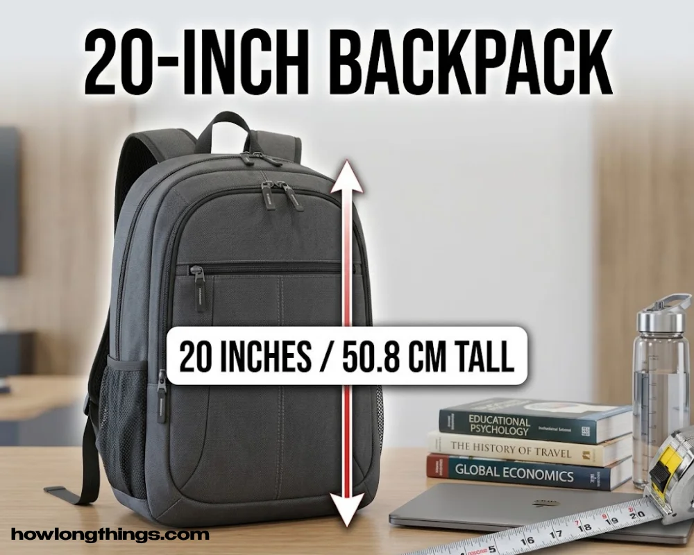 School or travel backpack of 20 inches long