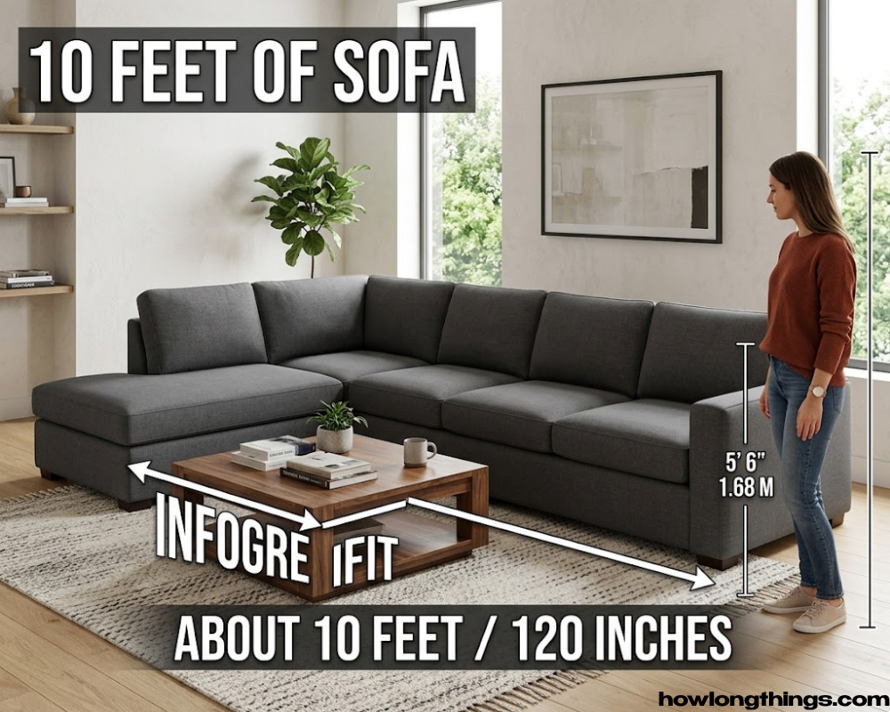 Sectional sofa that can be 10 feet long