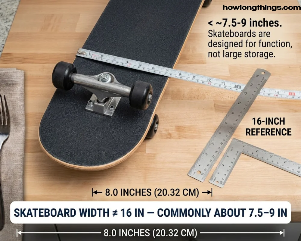 16 inches long Skateboard Deck Width 