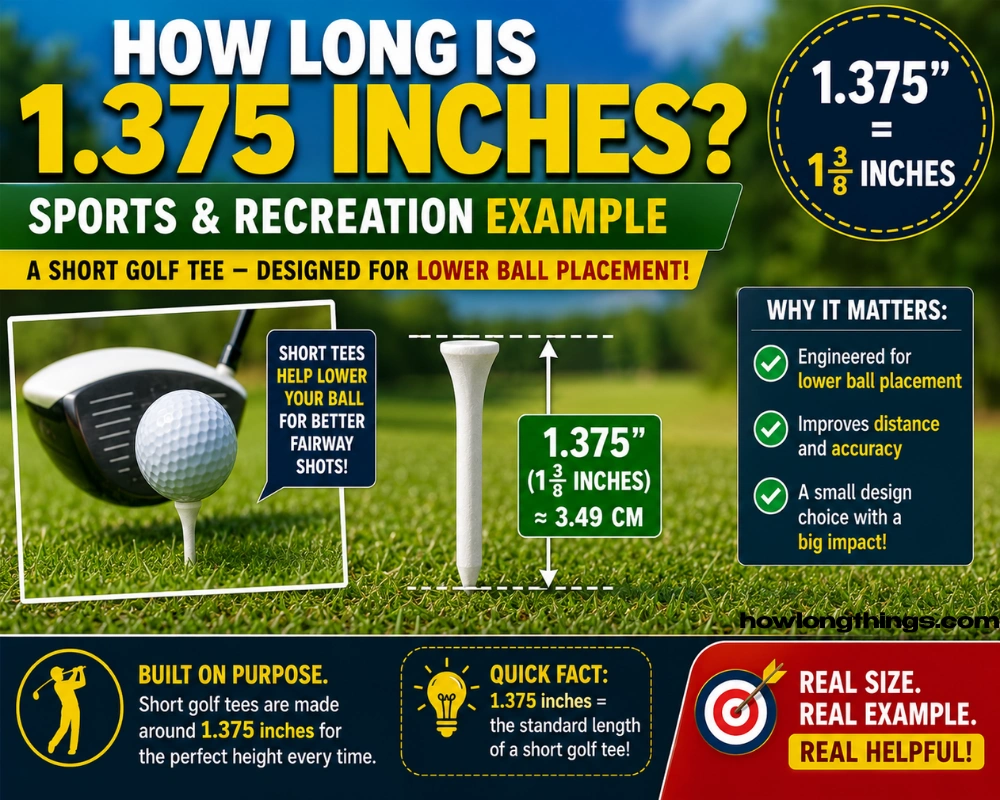 Sports and recreation of 1.375 inches long 