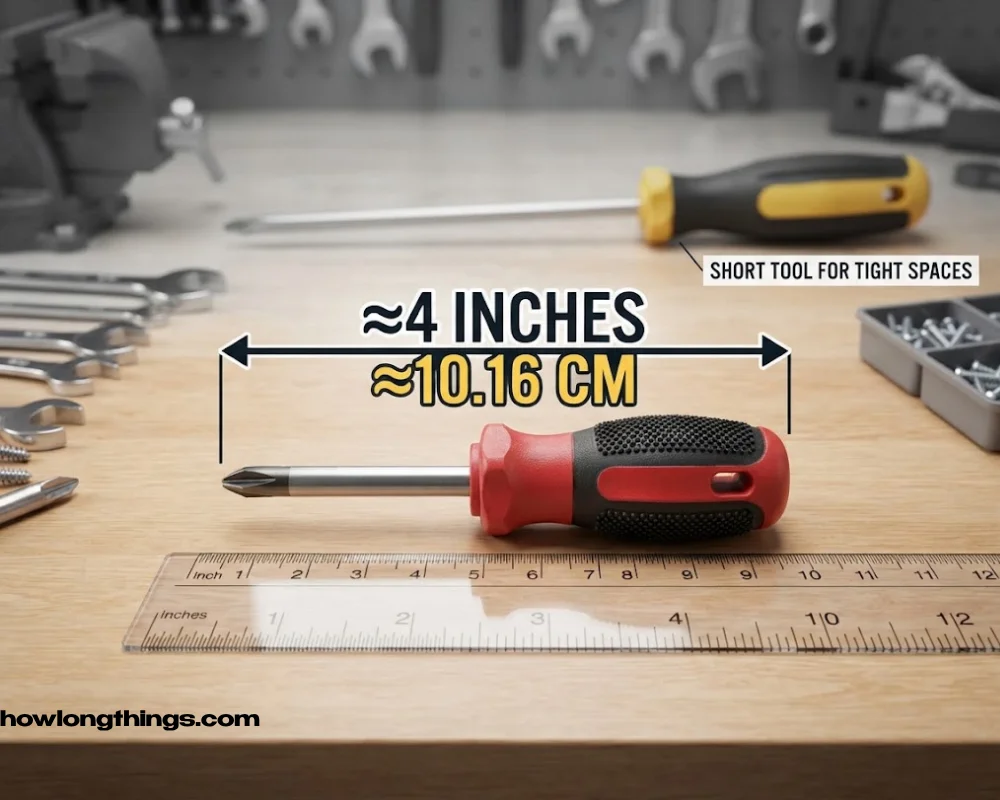 4 inches long Stubby screwdriver