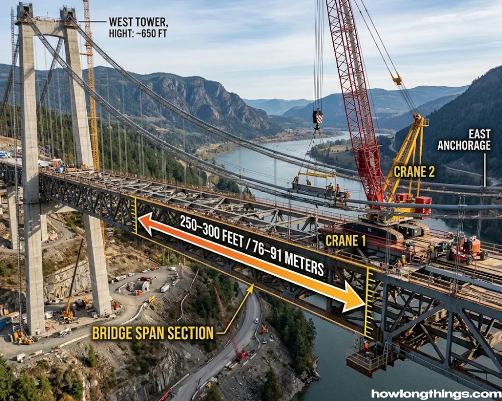 300 feet long Suspension Bridge Span Section