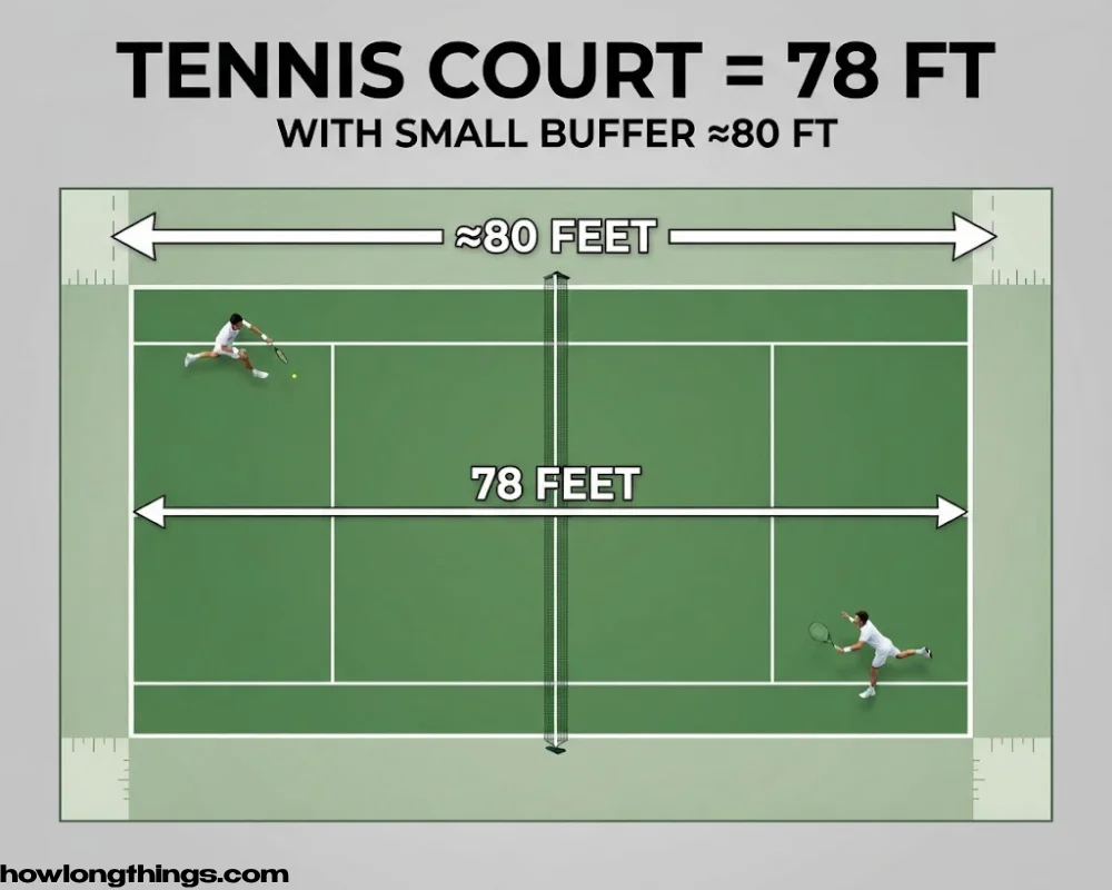 Tennis Court Plus Run-Off 80 feet length