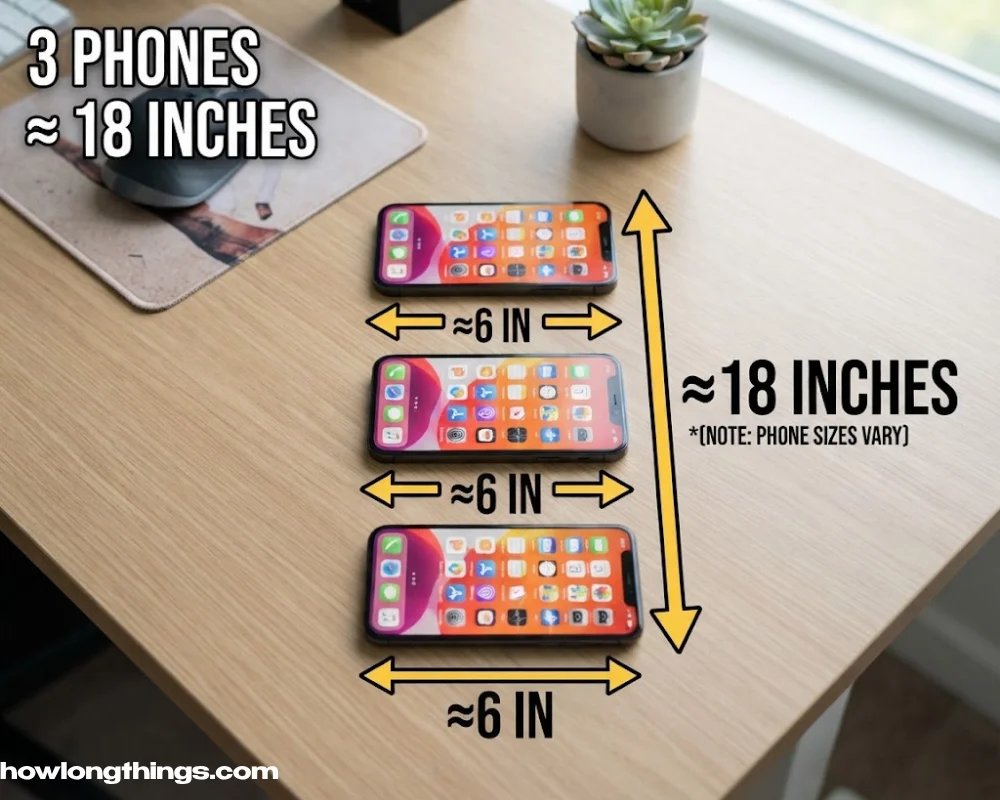 Three smartphones stacked 