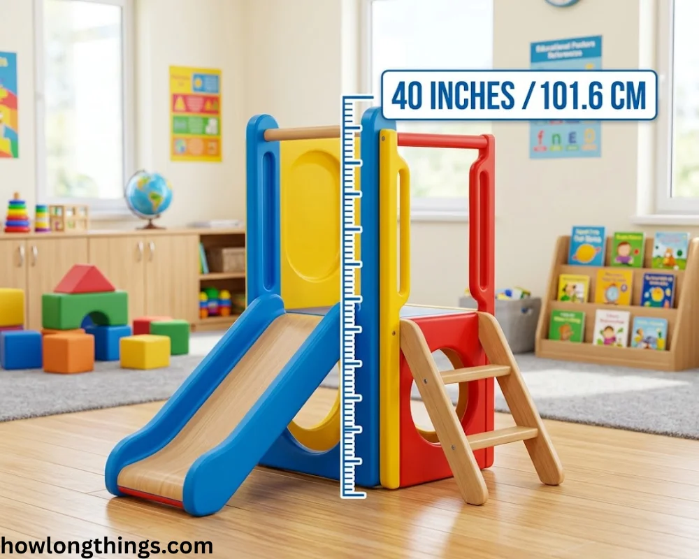 A Toddler Slide or Indoor Play Structure that how long is 40 inches