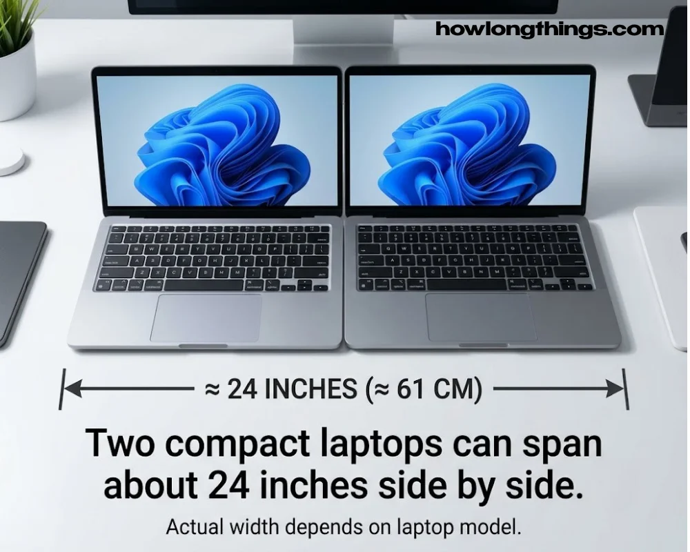 Two Laptops Placed Side by Side 24 inches long