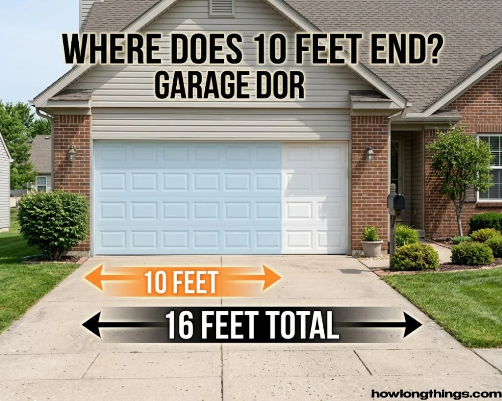 Two-car garage door (partial width).