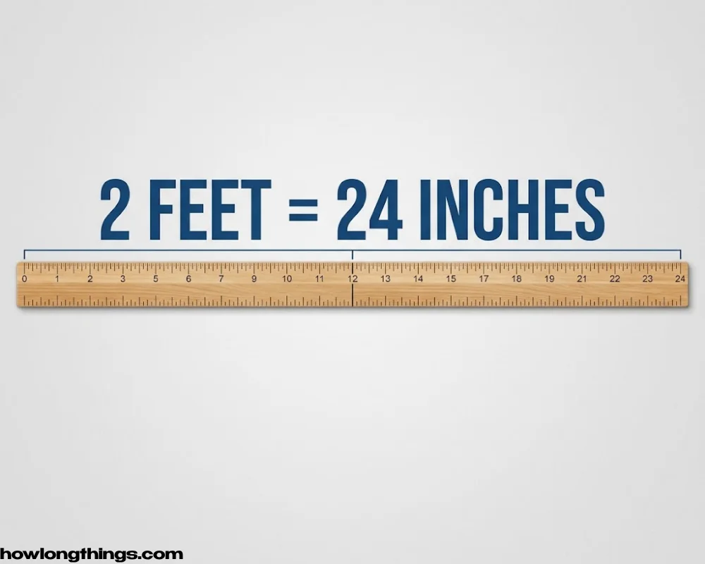 Two standard rulers of 2 feet long