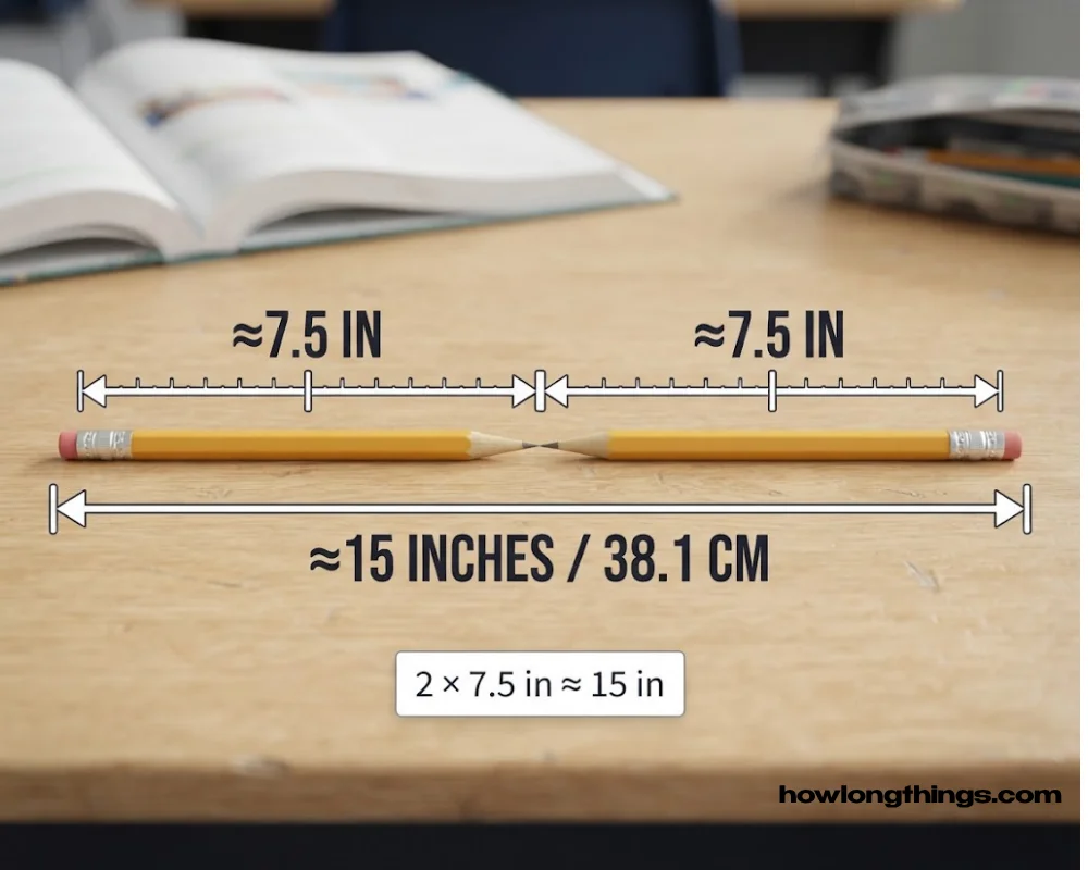 Two wooden pencils of 15 inches long