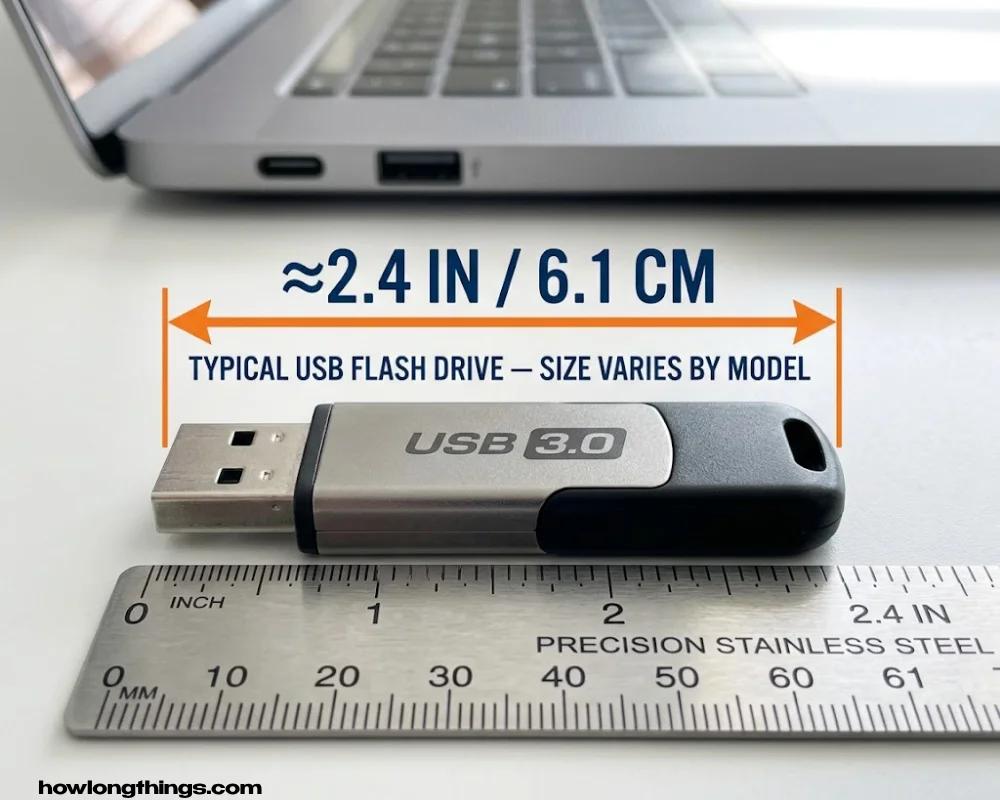 USB Flash Drive of 2.4 inches long