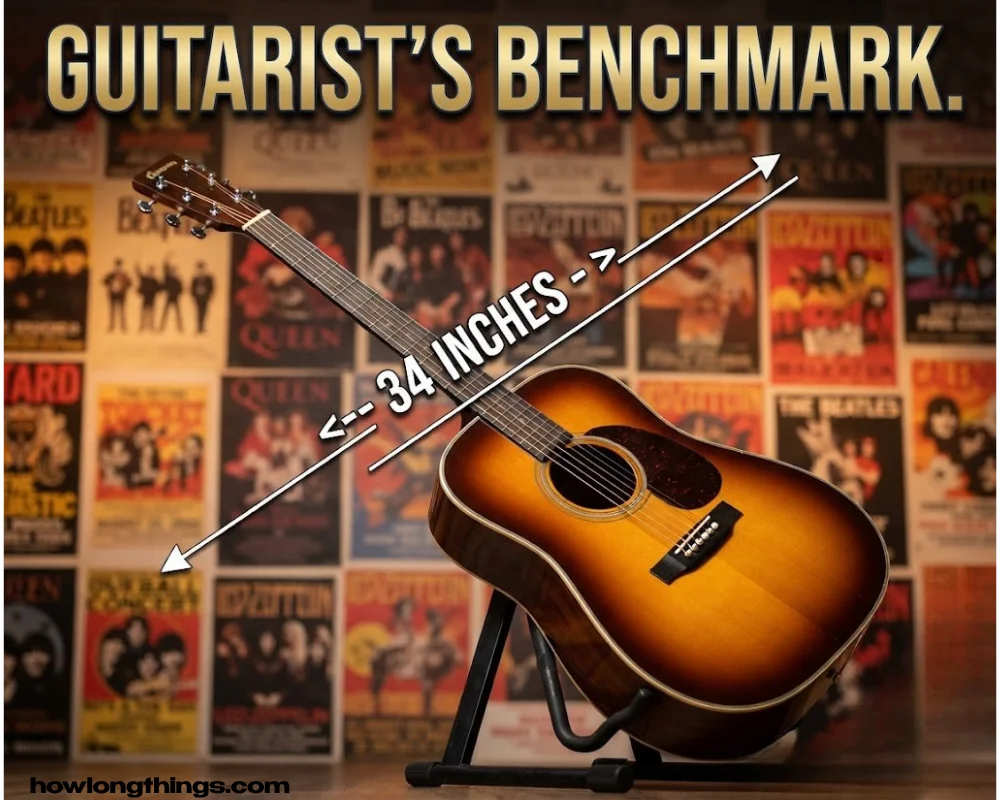 34 inches Full-size acoustic guitar