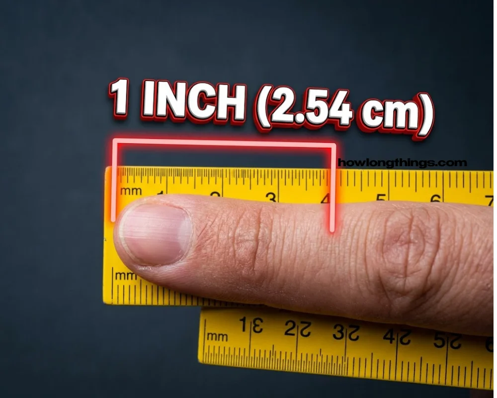 1 inch long Top joint of an adult thumb