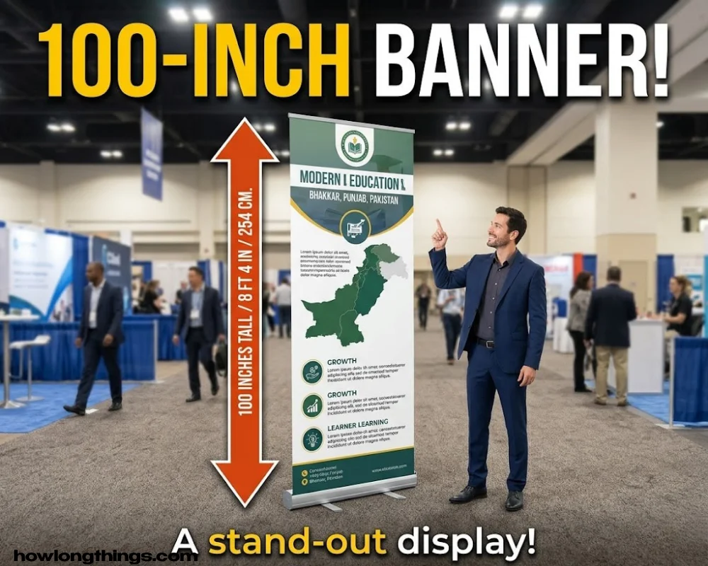 retractable trade-show banner stand of 100 inches long