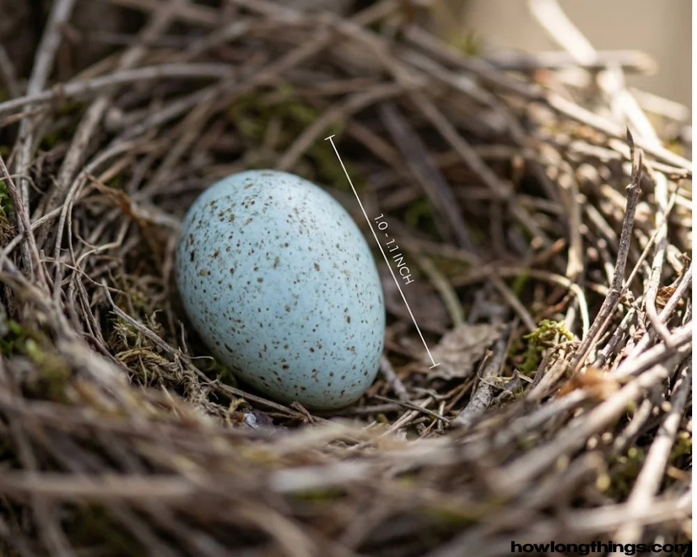 A 1 inch long blue jay egg