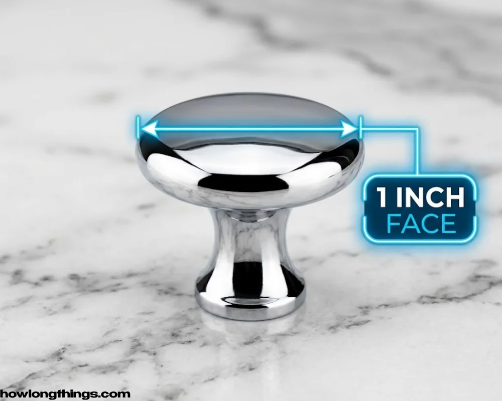1 inch long mushroom-style cabinet knob