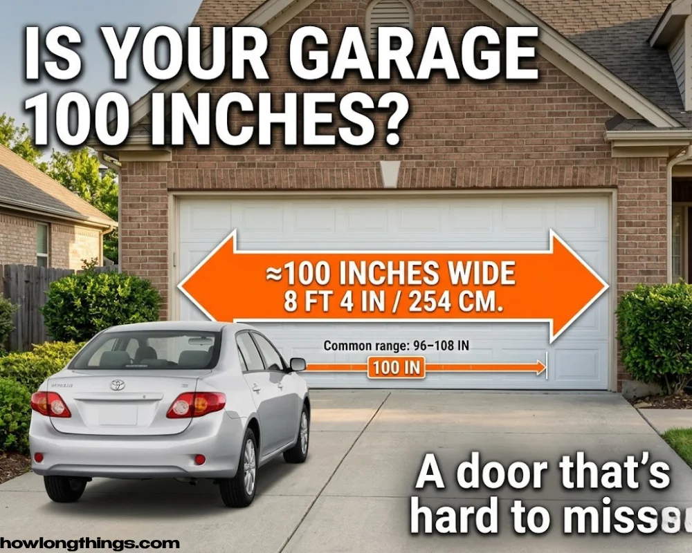 100 inches long single-car garage door
