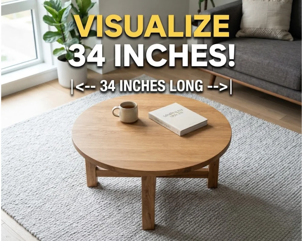 34 inches Small coffee table