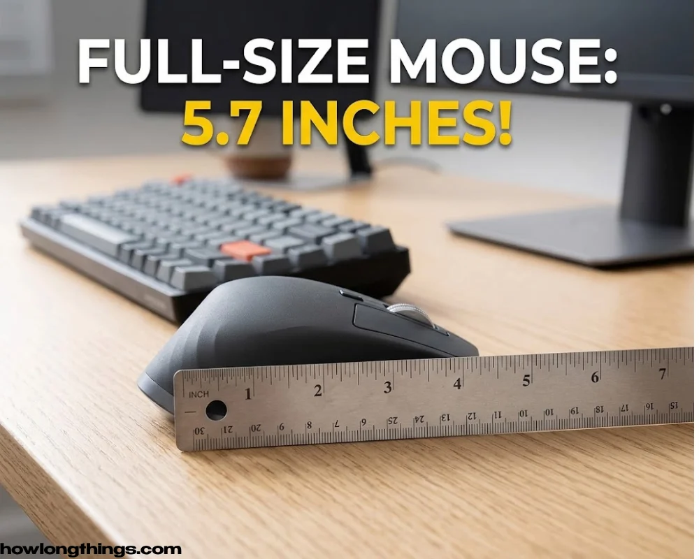 A 5,7 inches full-size computer mouse