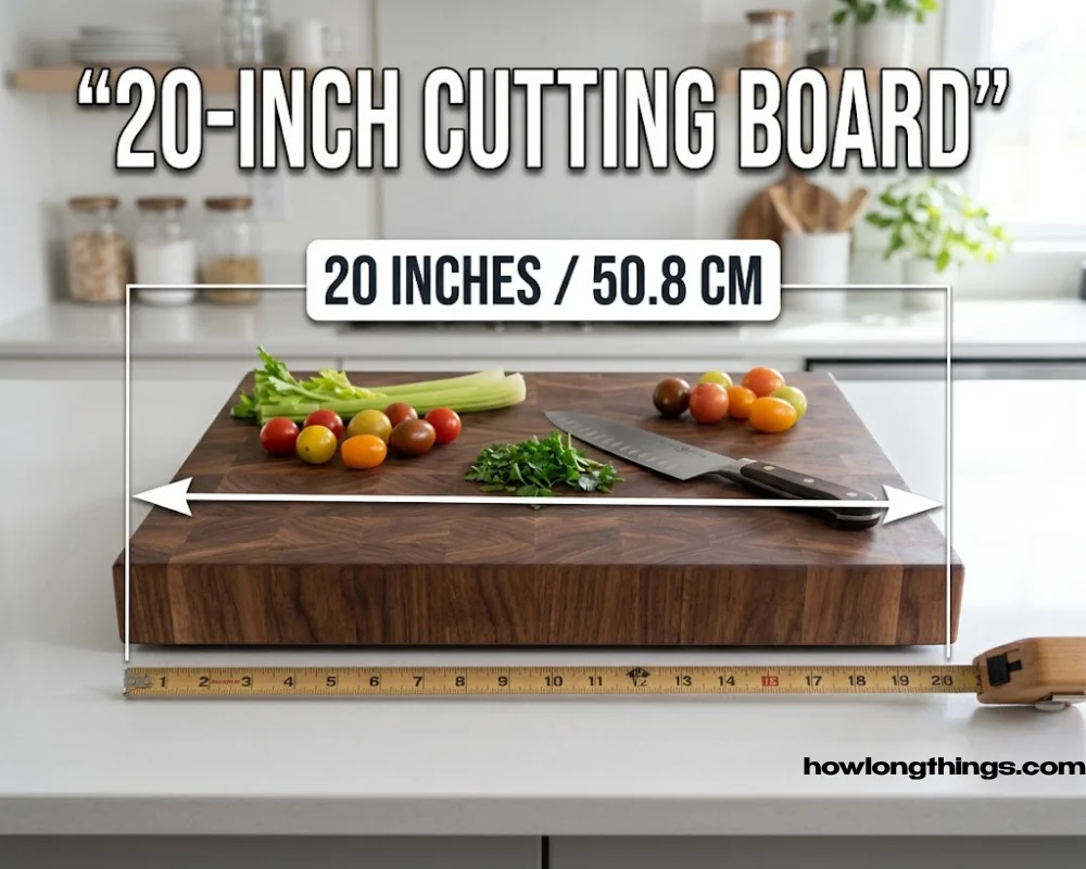 Kitchen cutting board of 20 inches long